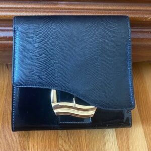 Elegant Black Leather Clutch